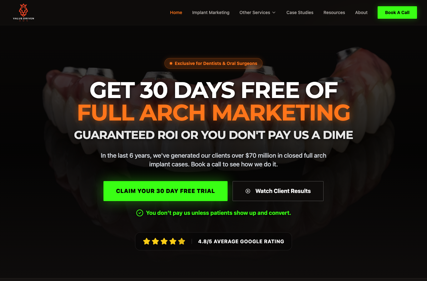 Value Driven Ads landing page