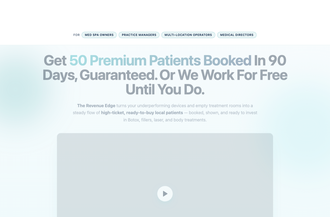 Premium Med Spa Bookings funnel