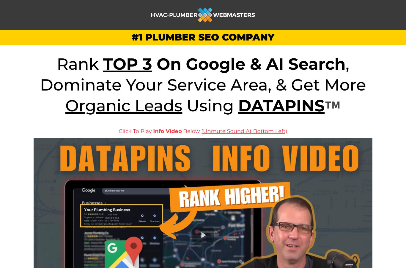 HVAC-Plumber SEO Webmasters landing page